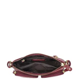 Hidesign EOSS SS 24 Maroon Solid Small Shoulder Handbag image 4