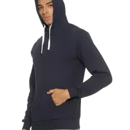 Campus Sutra Navy Hooded Sweatshirt image 3