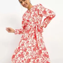 SALT Attire Red Printed Casual Dress image 5