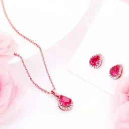 GIVA 925 Sterling Silver Rose Gold Set for Women-image-75