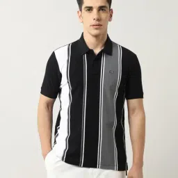 Arrow Sport Black Cotton Regular Fit Striped Polo T-Shirt-picture-17