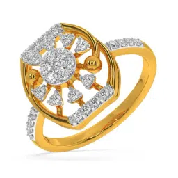 Kisna Diamond & Gold Jewellery Mackenzie 14k (585) Diamond & Gold Ring For Women-image-24