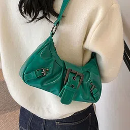 LULU & SKY Colourblocked PU Bucket Hobo Bag with Cut Work image 3