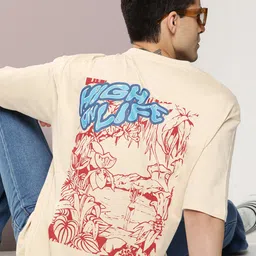Kook N Keech Pure Cotton Graphic Printed Drop-Shoulder Sleeves Oversized T-shirt-picture-25
