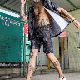 House of Koala Abstract Printed Shirt Collar Shirt With Shorts image 5