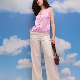 CORSICA Satin Pleated Sleeveless Top image 4