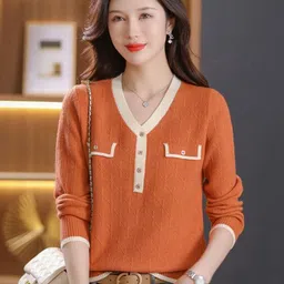 StyleCast Women V-Neck Cashmere Pullover-picture-17