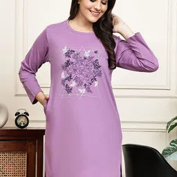 VANYA Women Floral Printed Round Neck T-shirt-image-10