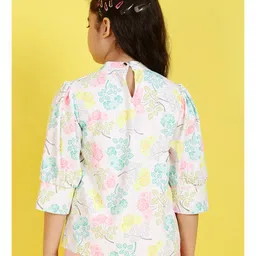 ISHTI Three Fourth Sleeves Floral Printed Top - Multi Colour image 3