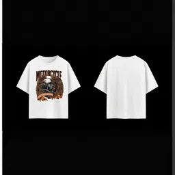 OUTLAWS Graphic Printed Round Neck Cotton Oversized T-shirt image 4