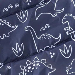 Babyhug Woven Full Sleeves Dino Print  Hooded Reversible Jacket - Multicolour image 3