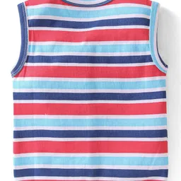 Babyhug 100% Cotton Antibacterial Sleeveless Vests Striped & Animal Print Pack of 3 - Multicolour image 3
