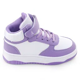 Pine Kids Sneaker with Velcro Closure - White & Purple image 3