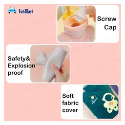 FunBlast Cartoon Design Hot Water Bag with Soft Cover 1000 ml - Green image 4