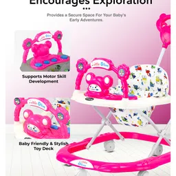 Little Olive Musical Activity Walker with Parental Handle - Pink image 4