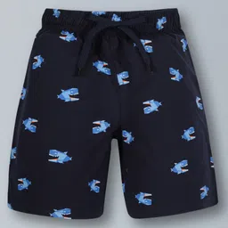 Plum Tree Pack Of 2 Sharks & Tigers Printed Shorts - Navy Blue & Green image 5