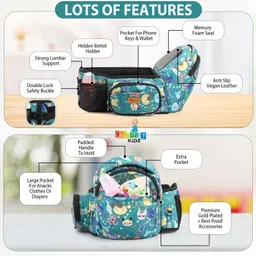 Chinmay Kids Carrier With Hip Seat (In-Built Mini Diaper Bag) & Convertible To Sling Carry Bag (6-In-1 Baby Carrier) (5 Months To 36 Months Or Upto 18 Kgs) Toddler (Multicolor) image 4