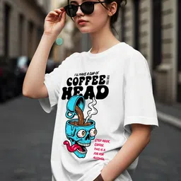 Dagcros Girls Oversized Graphic Printed T-Shirt-image-2