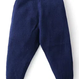 Babyhug Knitted Full Sleeves Sweater Set with Intarsia Design- Navy Blue image 5