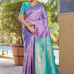 SATYAM WEAVES Woven Design Zari Silk Cotton Handloom Banarasi Saree-picture-23