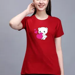 Moda Rapido Women Graphic Printed Round Neck Cotton T-shirt-image-79