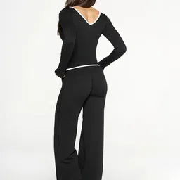 LULU & SKY V-Neck Top & Trousers With Bralette image 2