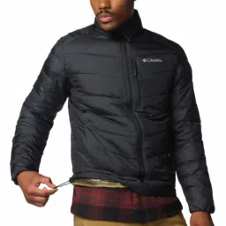 Columbia Black Regular Fit Quilted Sports Jacket image 4