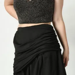 SUNANTA MADAAN Draped Detail Satin Maxi Skirt image 2