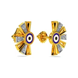 Kisna Diamond & Gold Jewellery 14k (585) Gold Hanna Evil Eye Diamond Earring-picture-42