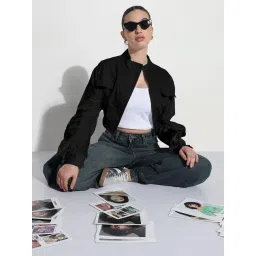 SHOWOFFFF Black Solid Jacket image 5