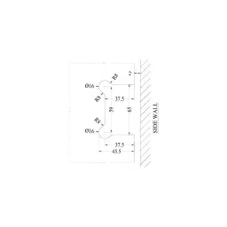 OZONE Wall-to-Glass Bracket for Frameless Glass Door Installations Chrome Polished Finish, OSH-5 STD CP image 3
