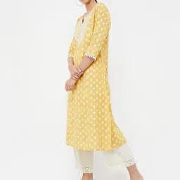 Melange by Lifestyle Yellow Embroidered Kurta image 4