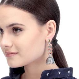 Imli Street Brown & Yellow Jhumki Earrings-picture-20