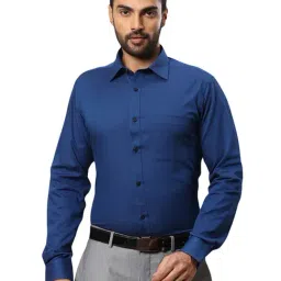 Raymond Blue Cotton Slim Fit Shirt-image-82