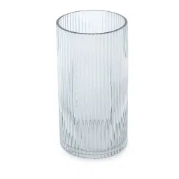 Pure Home and Living Blue Glass Ribbed Straight Vase image 4