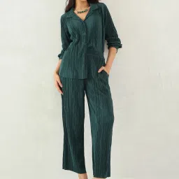 FEMMELLA Green Regular Fit Striped Casual Shirt image 4