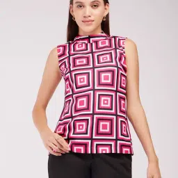Fablestreet Pink & Black Printed Top-image-53