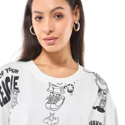 Bewakoof White Printed T-shirt image 4