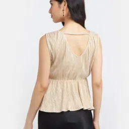 Zink London Golden Striped Peplum Top image 2