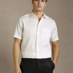 Louis Philippe White Cotton Regular Fit Shirt-picture-26