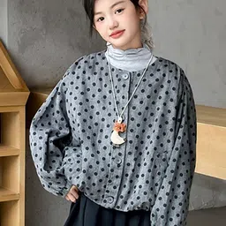 LULU & SKY Girls Polka Dots Printed Jacket-picture-28