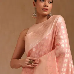 Soch Peach Other Woven Design Saree With Unstitched Blouse image 4