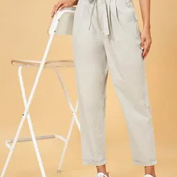 YU by Pantaloons Grey Mid Rise Pants image 3