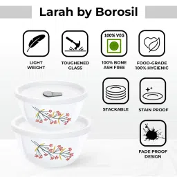 Larah by Borosil White Opalware Bowl - Set of 2 image 4