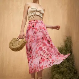 Rare Pink Floral Print Skirt image 4