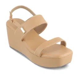 Tresmode Women's Beige Back Strap Wedges-picture-37
