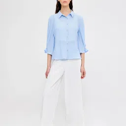 Cover Story Blue Regular Fit Shirt image 4