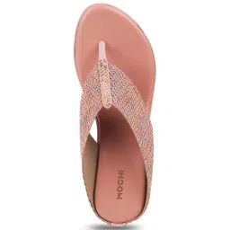 Mochi Women's Pink Thong Wedges image 4