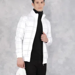 Crimsoune Club White Regular Fit Checks Sweatshirt image 4