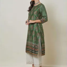 Soch Green Printed Straight Kurta image 4